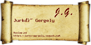 Jurkó Gergely névjegykártya